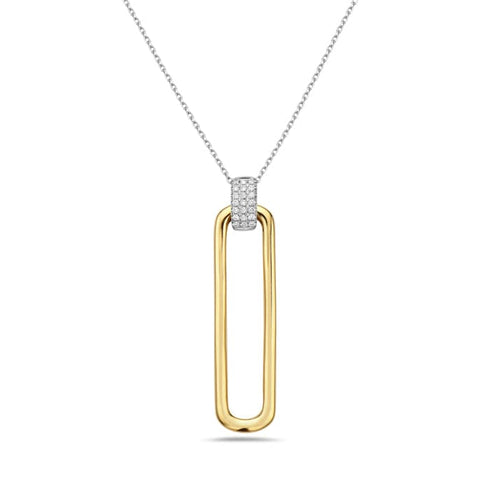 14K Yellow Gold Two Tone Diamond Necklace
